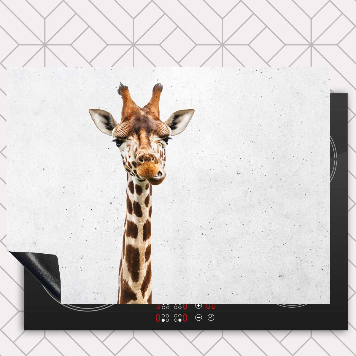 Inductie beschermer - Funny giraf beton