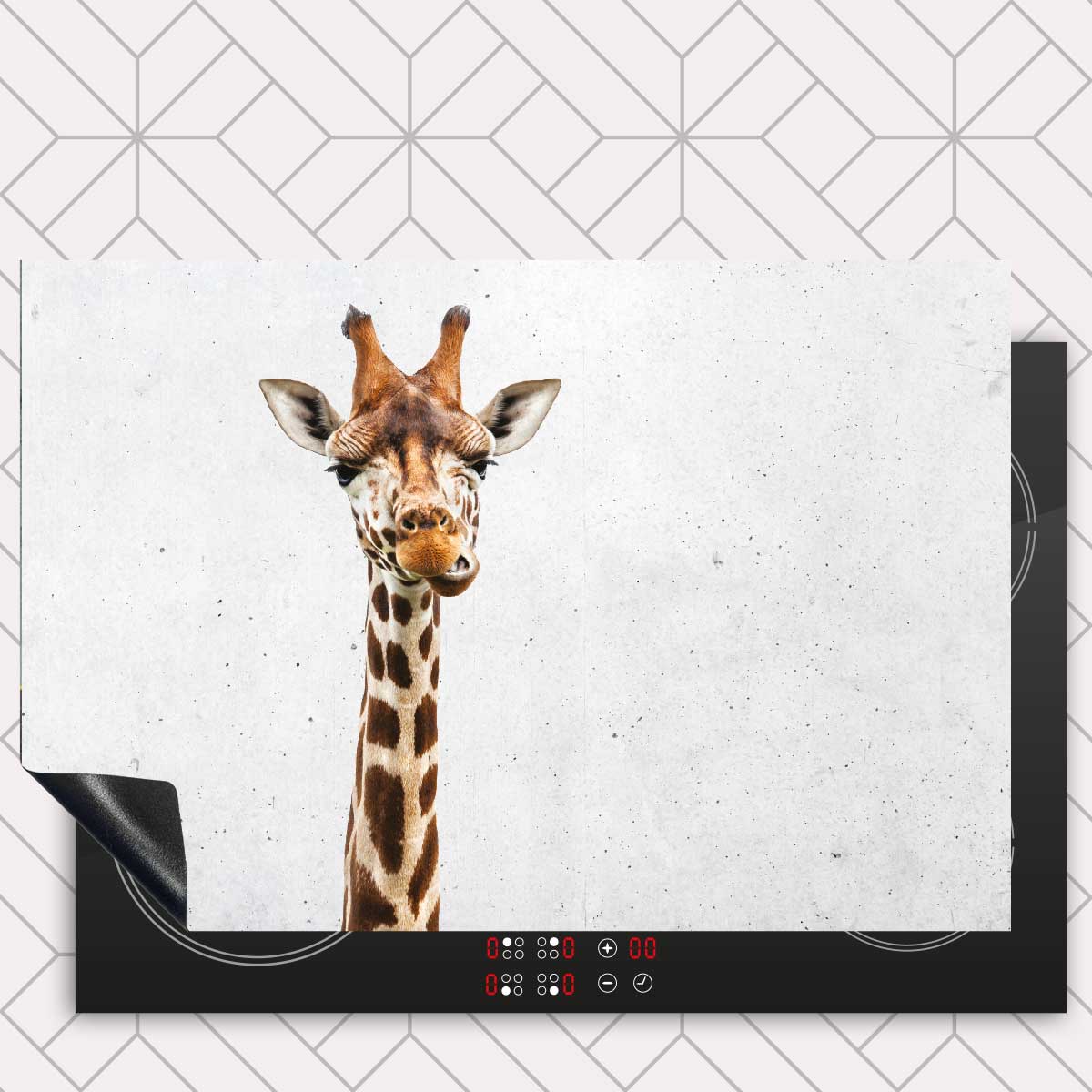 Inductie beschermer - Funny giraf beton