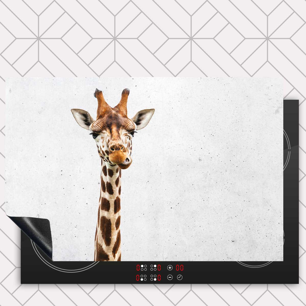 Inductie beschermer - Funny giraf beton