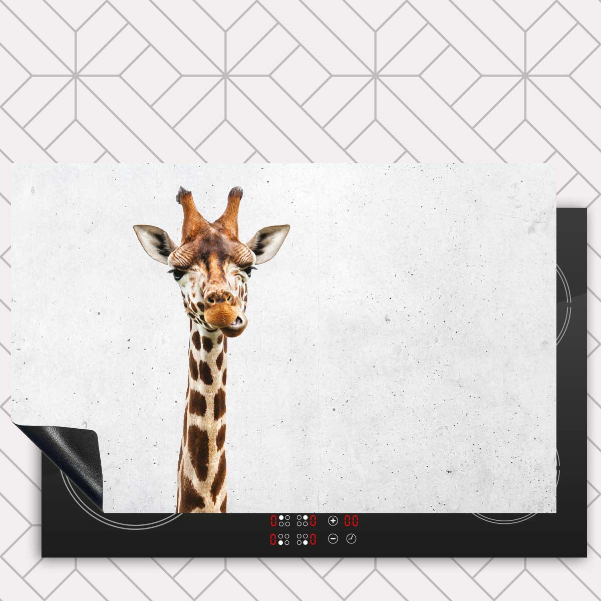 Inductie beschermer - Funny giraf beton