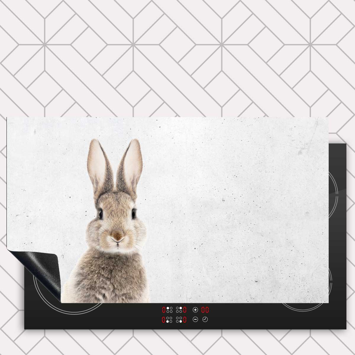 Inductie beschermer - Funny konijn beton