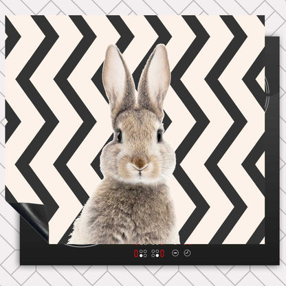 Inductie beschermer - Funny konijn zigzag