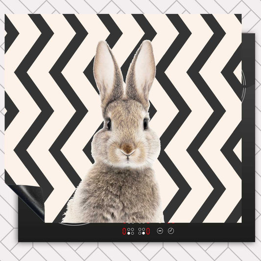 Inductie beschermer - Funny konijn zigzag