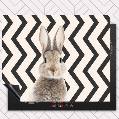 Inductie beschermer - Funny konijn zigzag