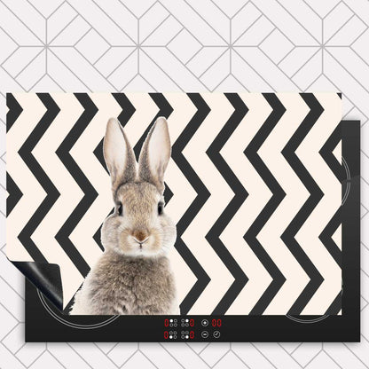Inductie beschermer - Funny konijn zigzag