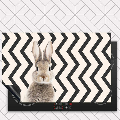 Inductie beschermer - Funny konijn zigzag