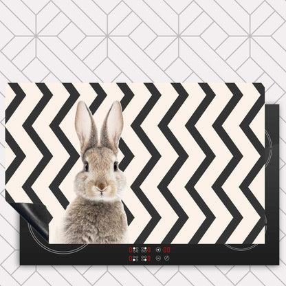Inductie beschermer - Funny konijn zigzag