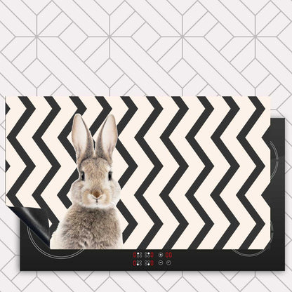 Inductie beschermer - Funny konijn zigzag