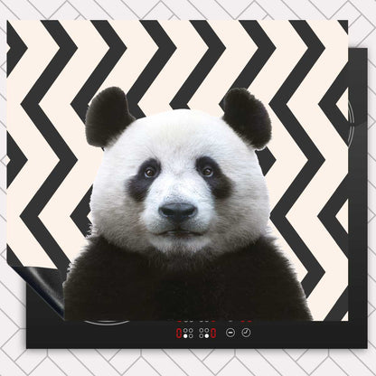 Inductie beschermer - Funny panda zigzag