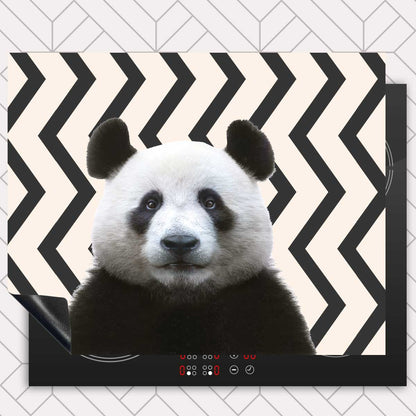 Inductie beschermer - Funny panda zigzag