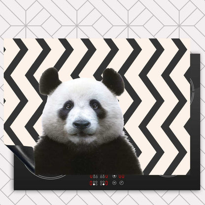 Inductie beschermer - Funny panda zigzag