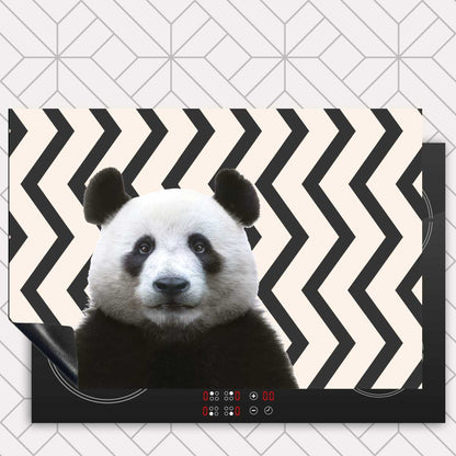 Inductie beschermer - Funny panda zigzag