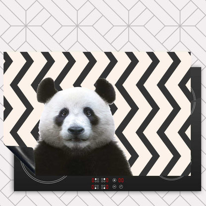 Inductie beschermer - Funny panda zigzag