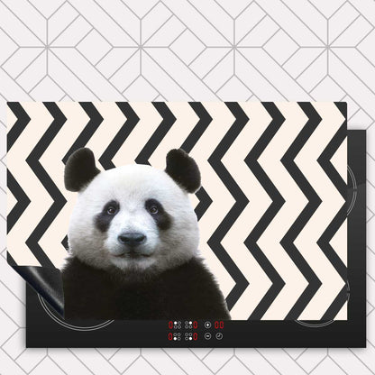 Inductie beschermer - Funny panda zigzag