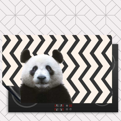 Inductie beschermer - Funny panda zigzag