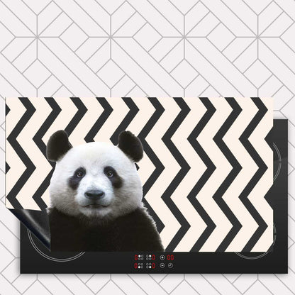 Inductie beschermer - Funny panda zigzag