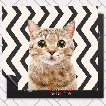 Inductie beschermer - Funny kat zigzag