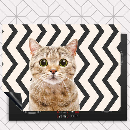 Inductie beschermer - Funny kat zigzag