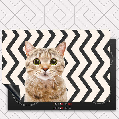 Inductie beschermer - Funny kat zigzag