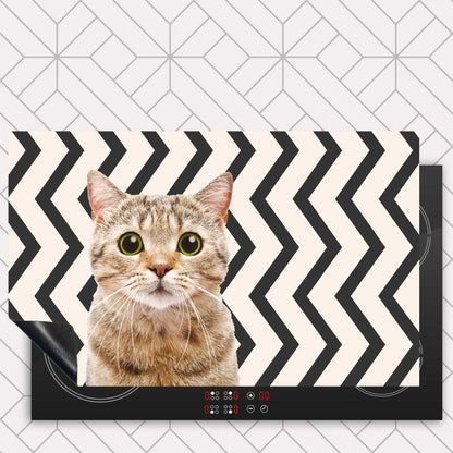 Inductie beschermer - Funny kat zigzag