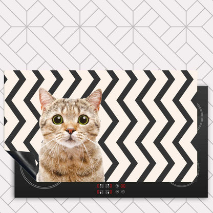 Inductie beschermer - Funny kat zigzag