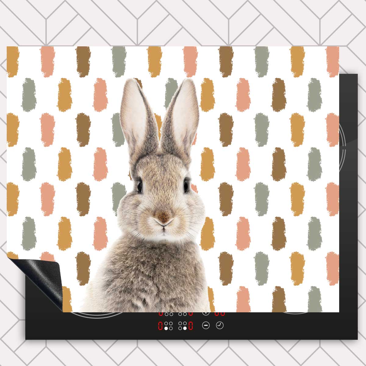 Inductie beschermer - Funny konijn vlekken