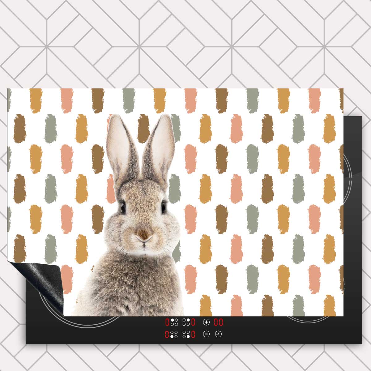 Inductie beschermer - Funny konijn vlekken