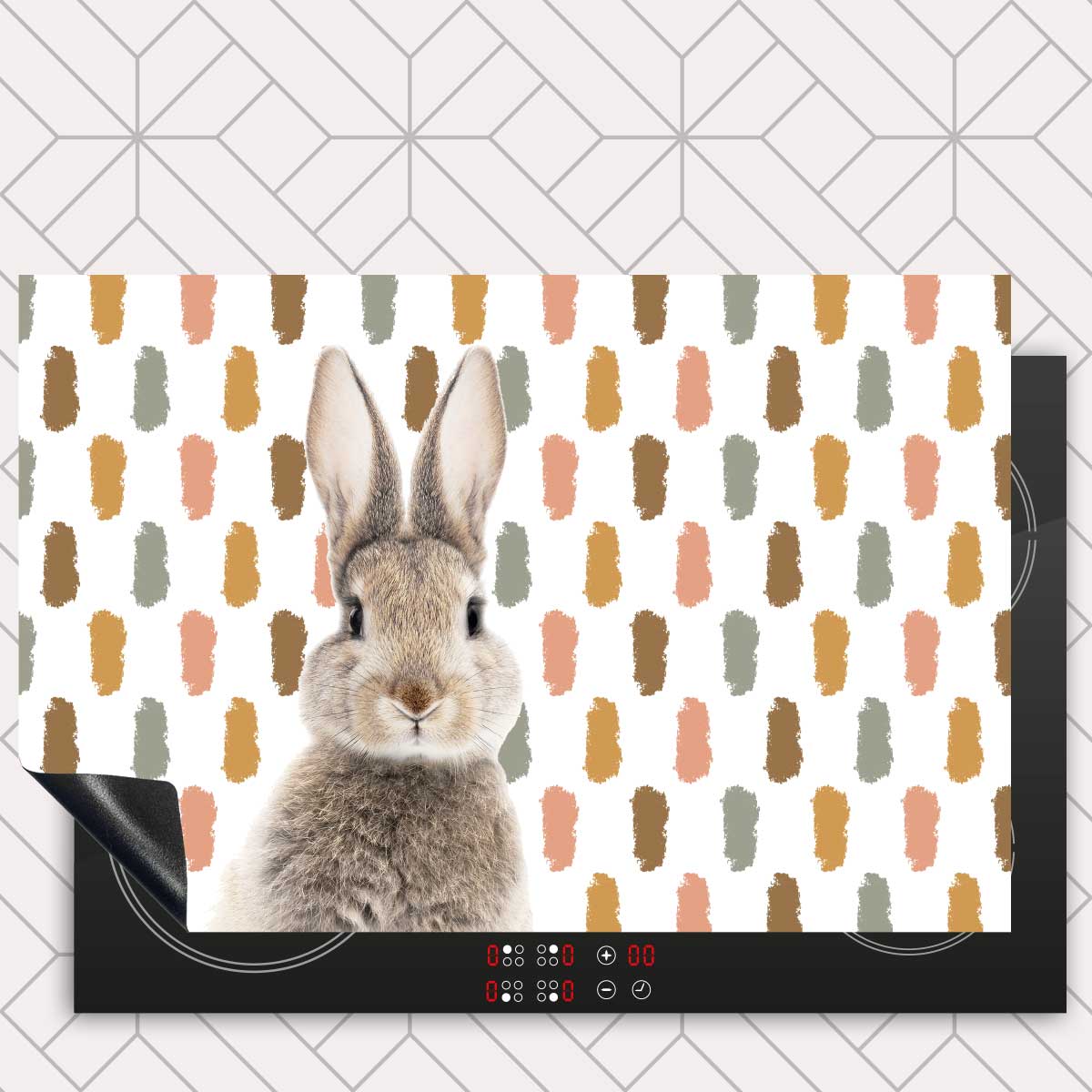 Inductie beschermer - Funny konijn vlekken