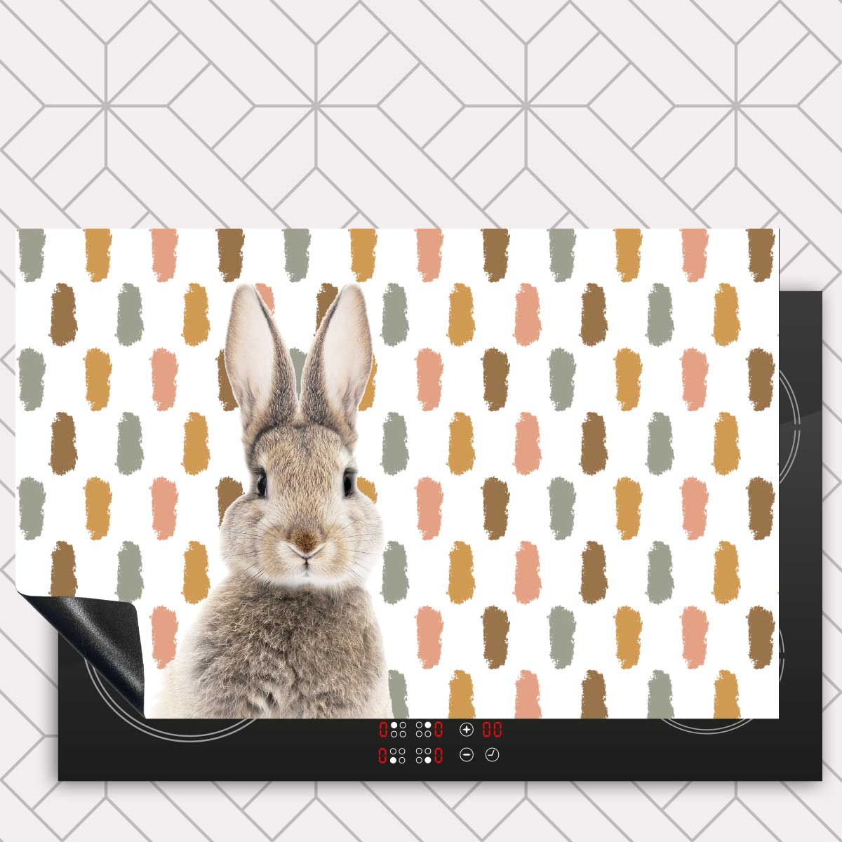 Inductie beschermer - Funny konijn vlekken