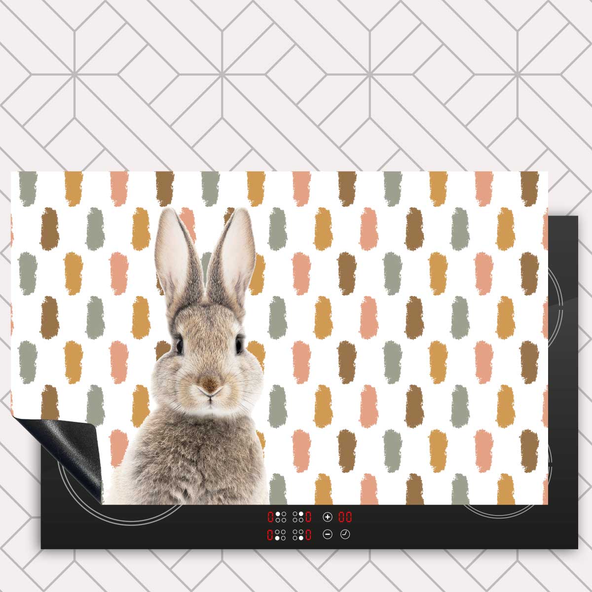 Inductie beschermer - Funny konijn vlekken