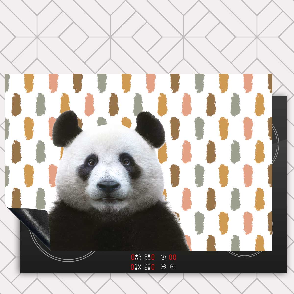 Inductie beschermer - Funny panda vlekken