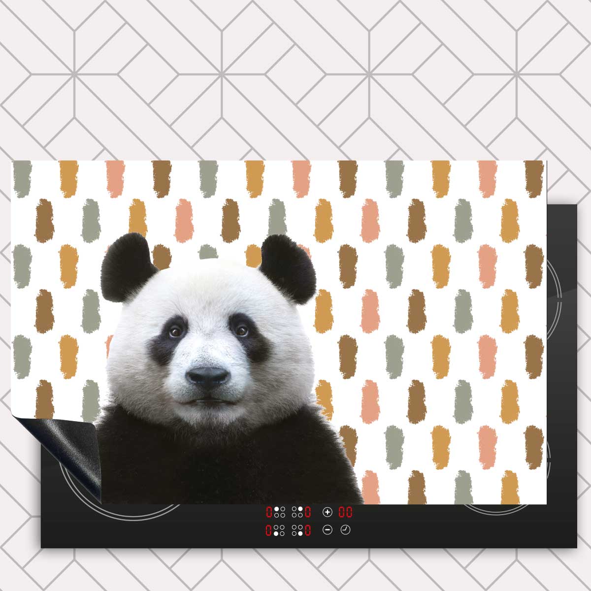 Inductie beschermer - Funny panda vlekken