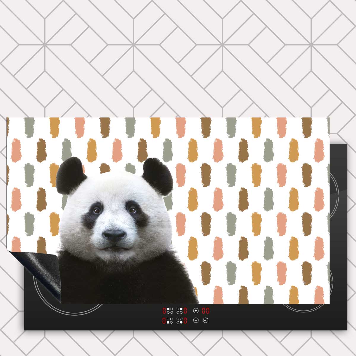 Inductie beschermer - Funny panda vlekken