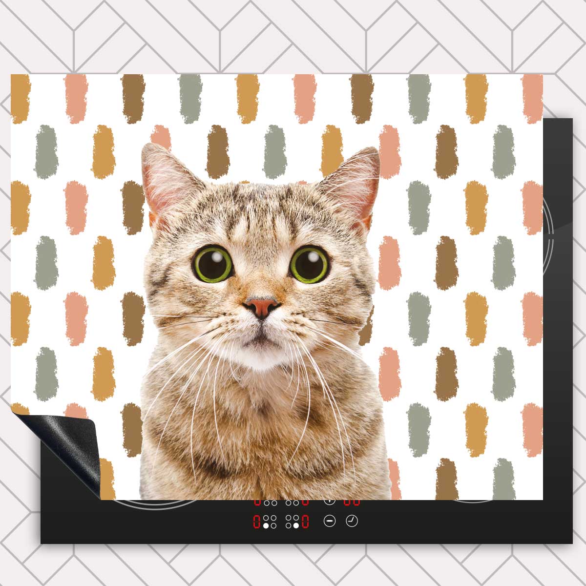 Inductie beschermer - Funny kat vlekken