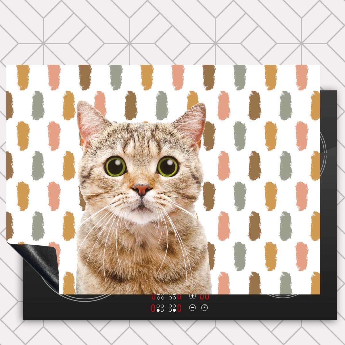 Inductie beschermer - Funny kat vlekken