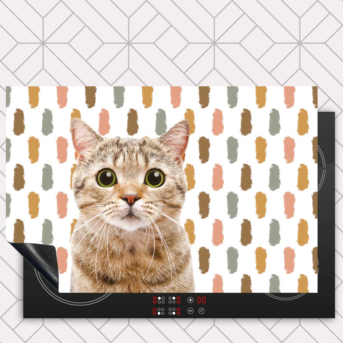 Inductie beschermer - Funny kat vlekken