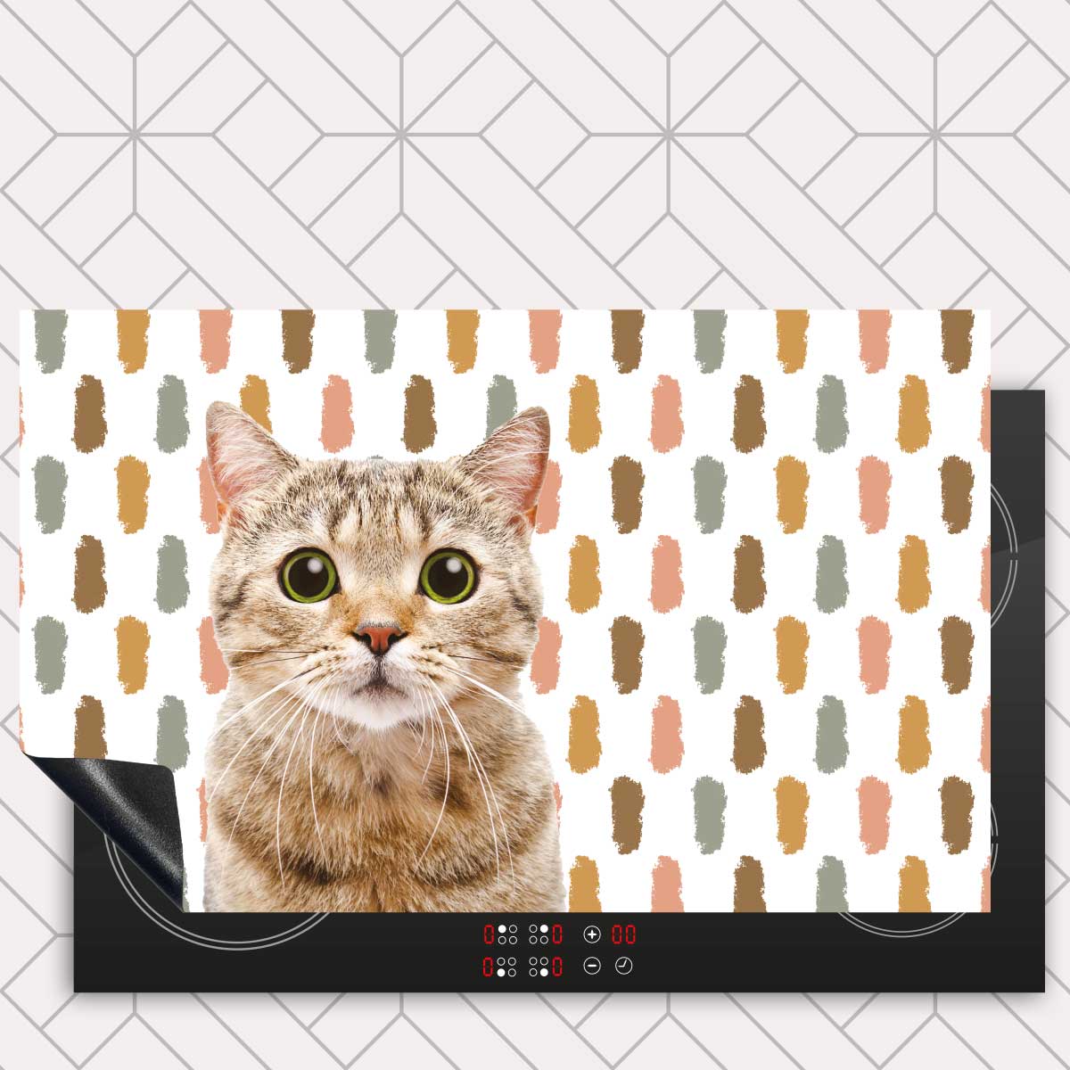 Inductie beschermer - Funny kat vlekken