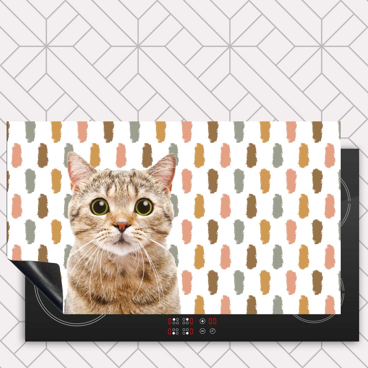 Inductie beschermer - Funny kat vlekken