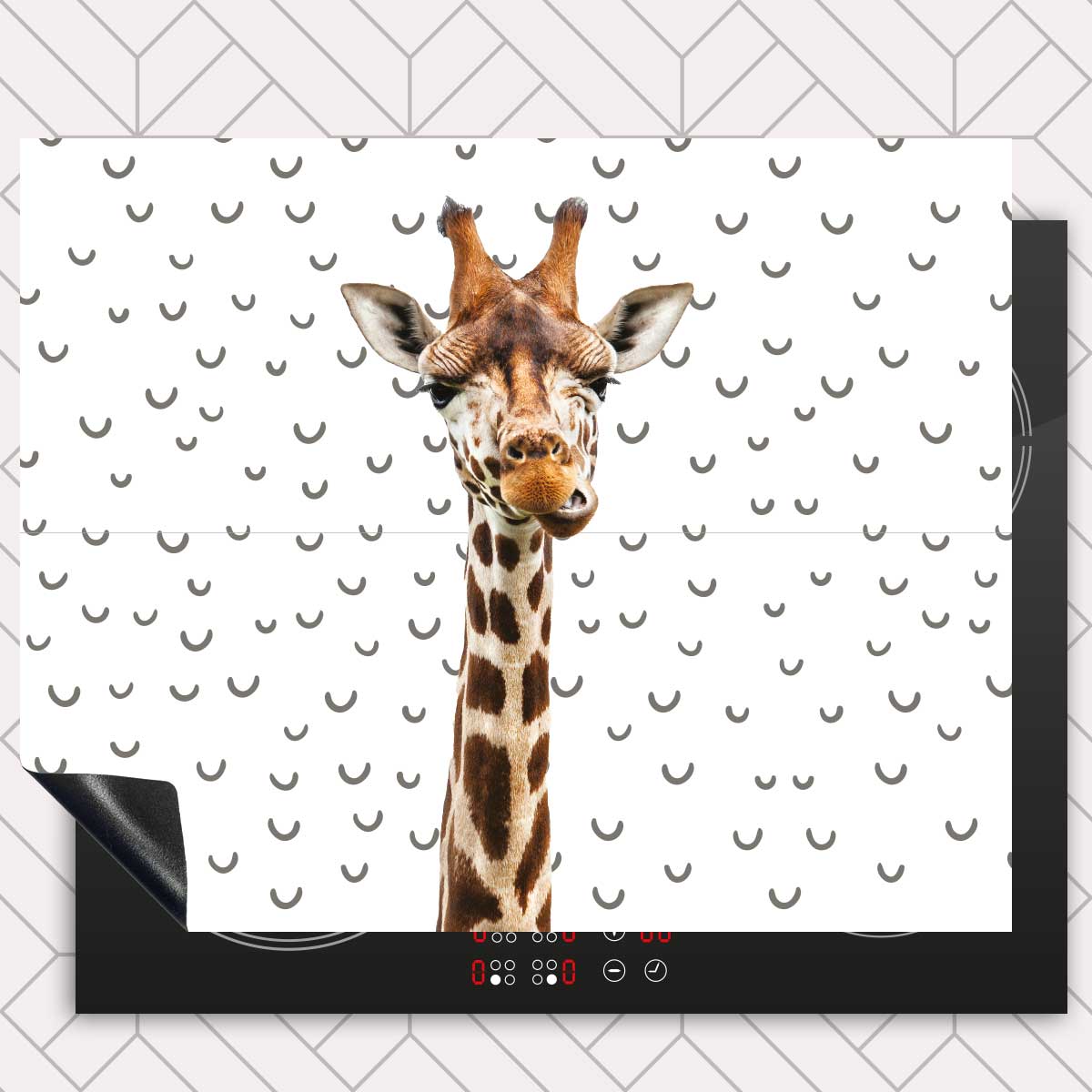 Inductie beschermer - Funny giraf fugler