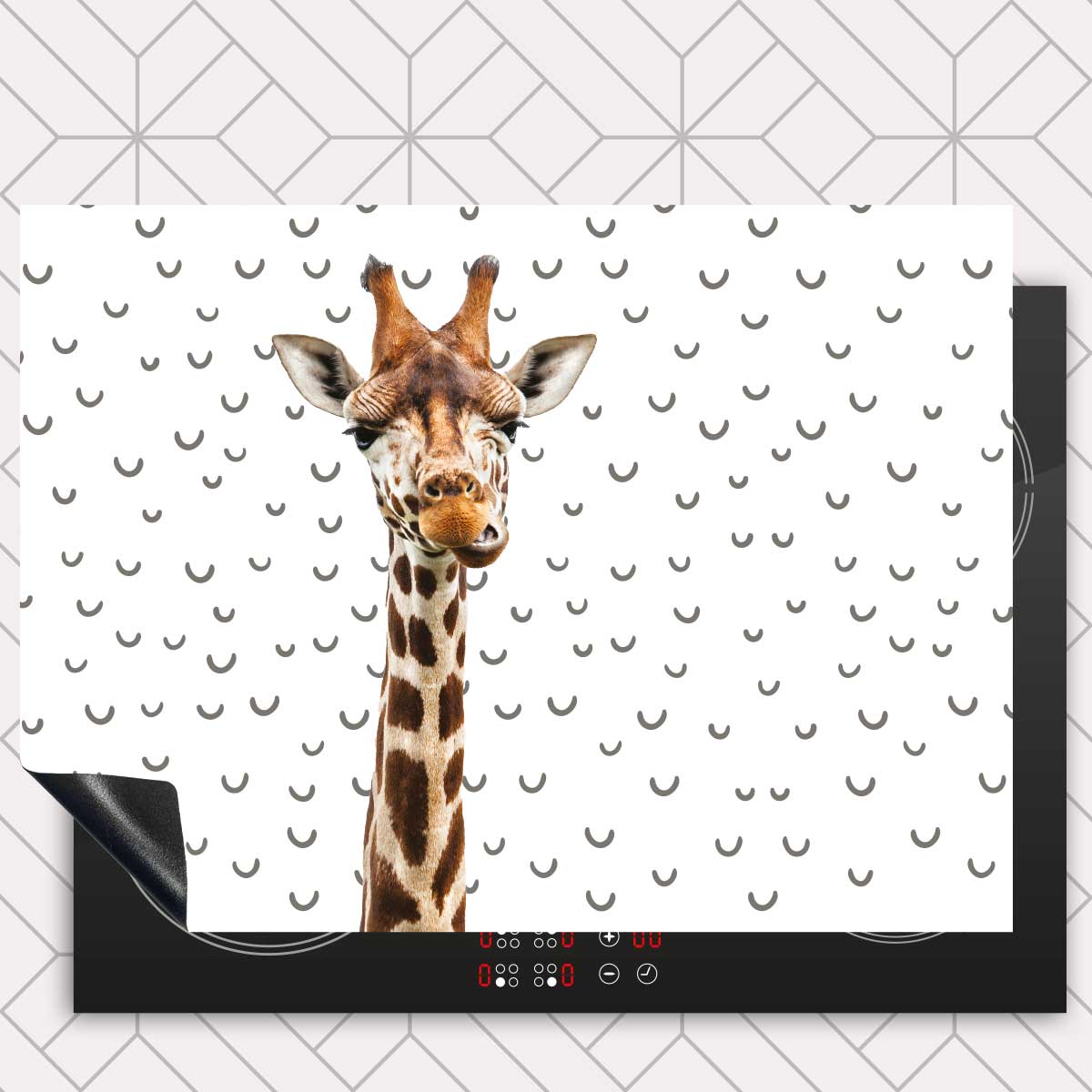 Inductie beschermer - Funny giraf fugler