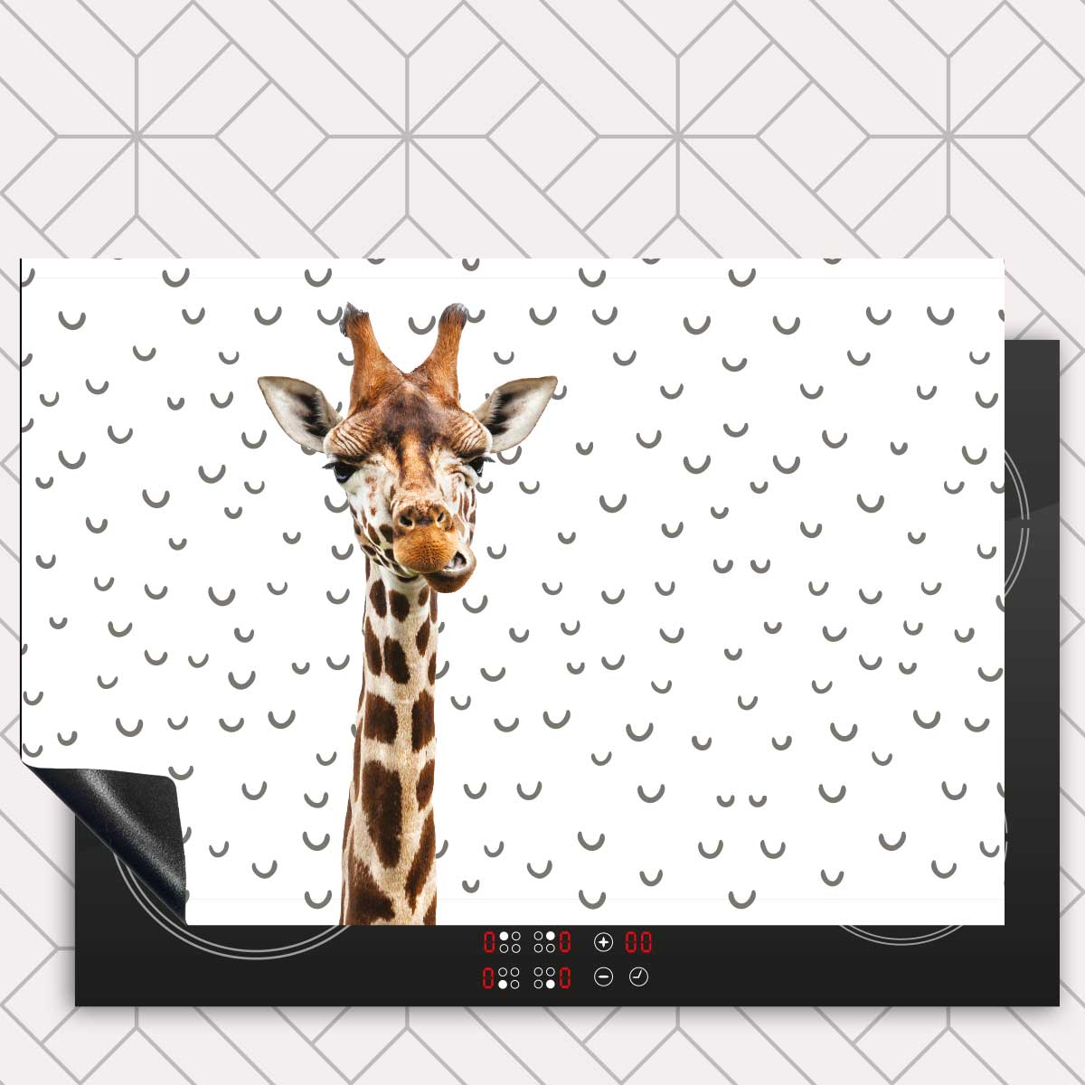 Inductie beschermer - Funny giraf fugler