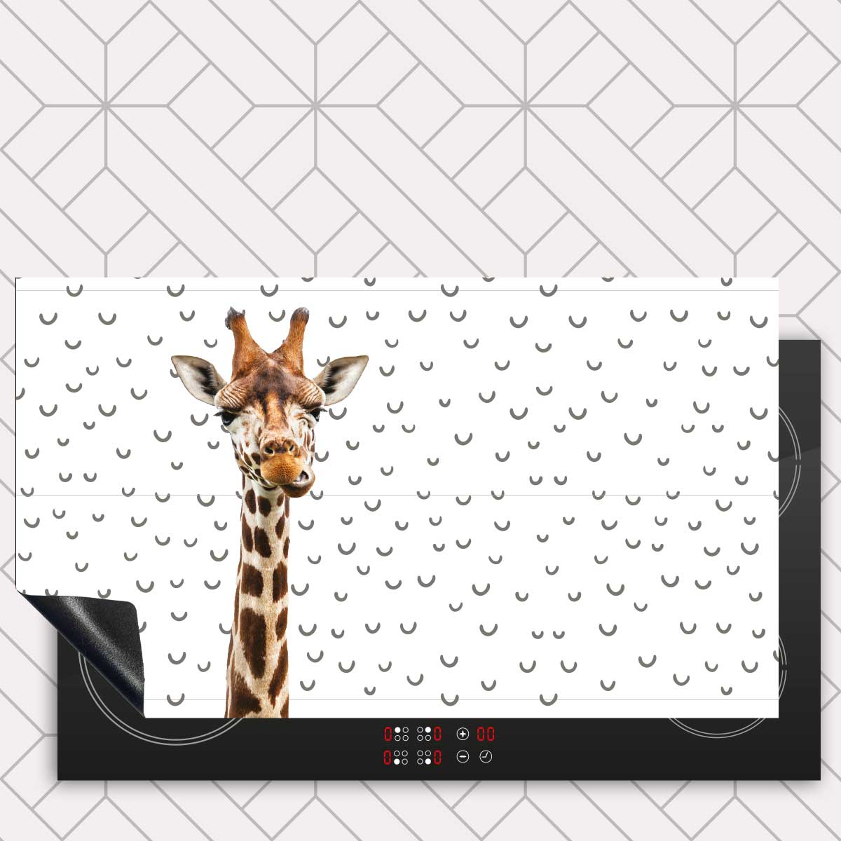 Inductie beschermer - Funny giraf fugler