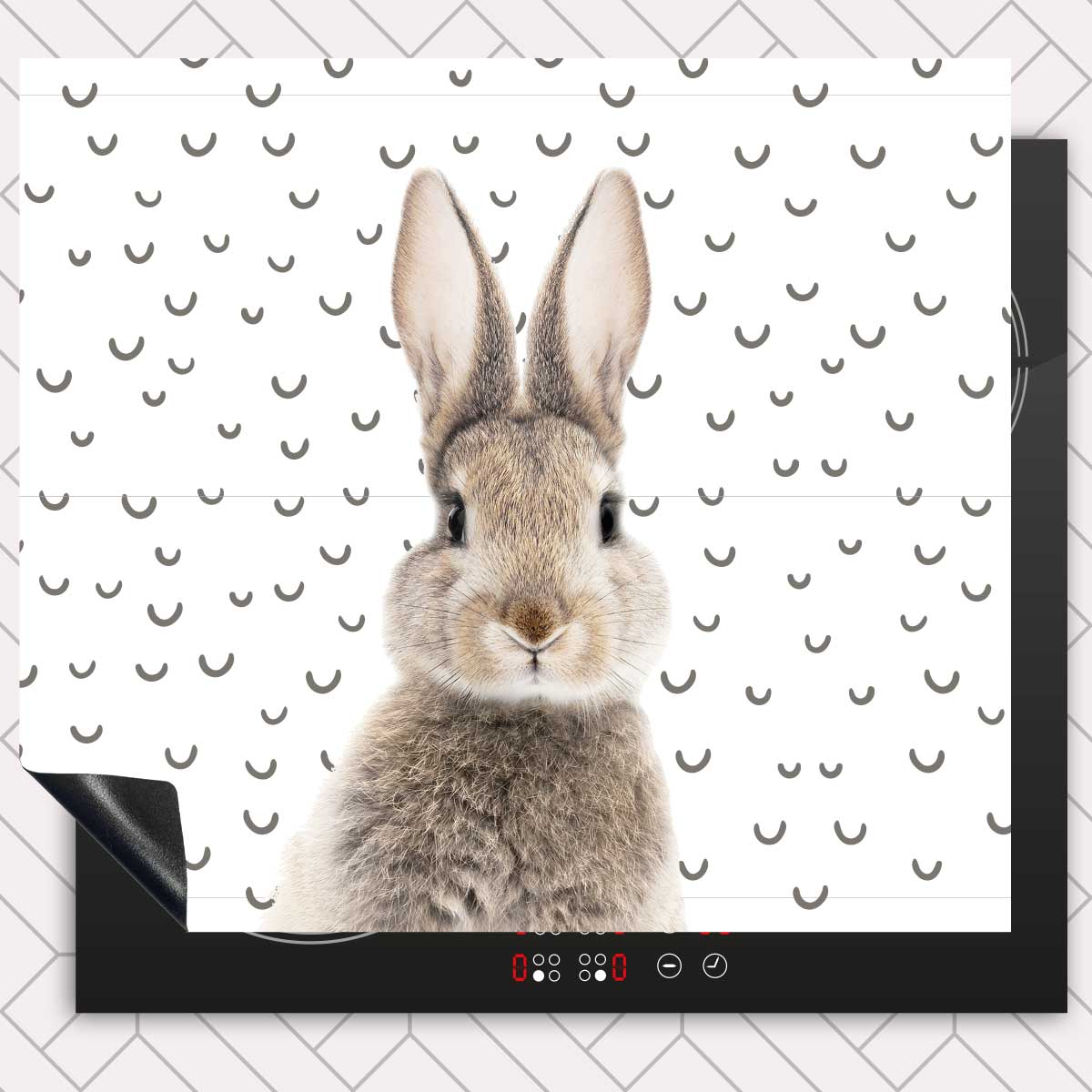 Inductie beschermer - Funny konijn fugler