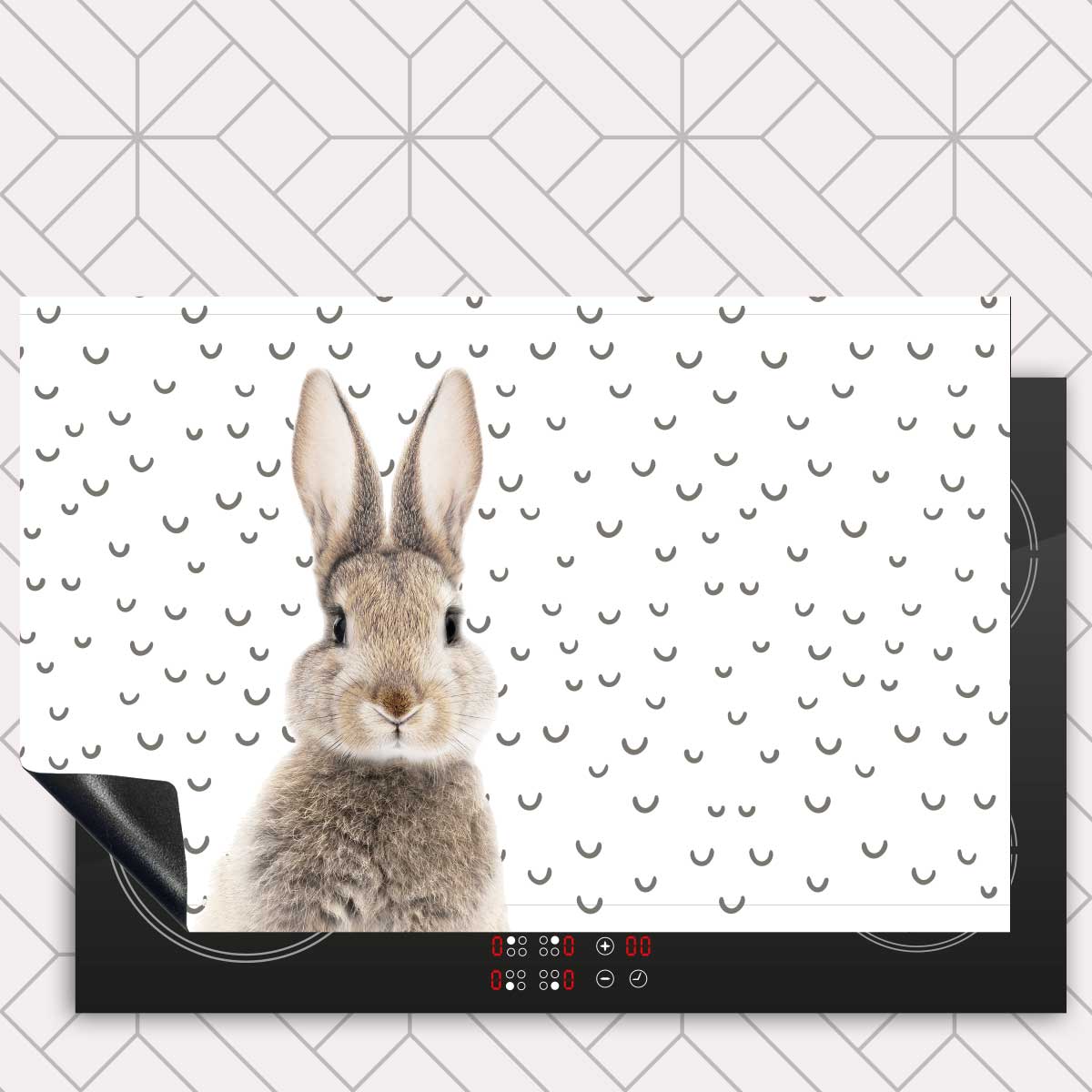 Inductie beschermer - Funny konijn fugler