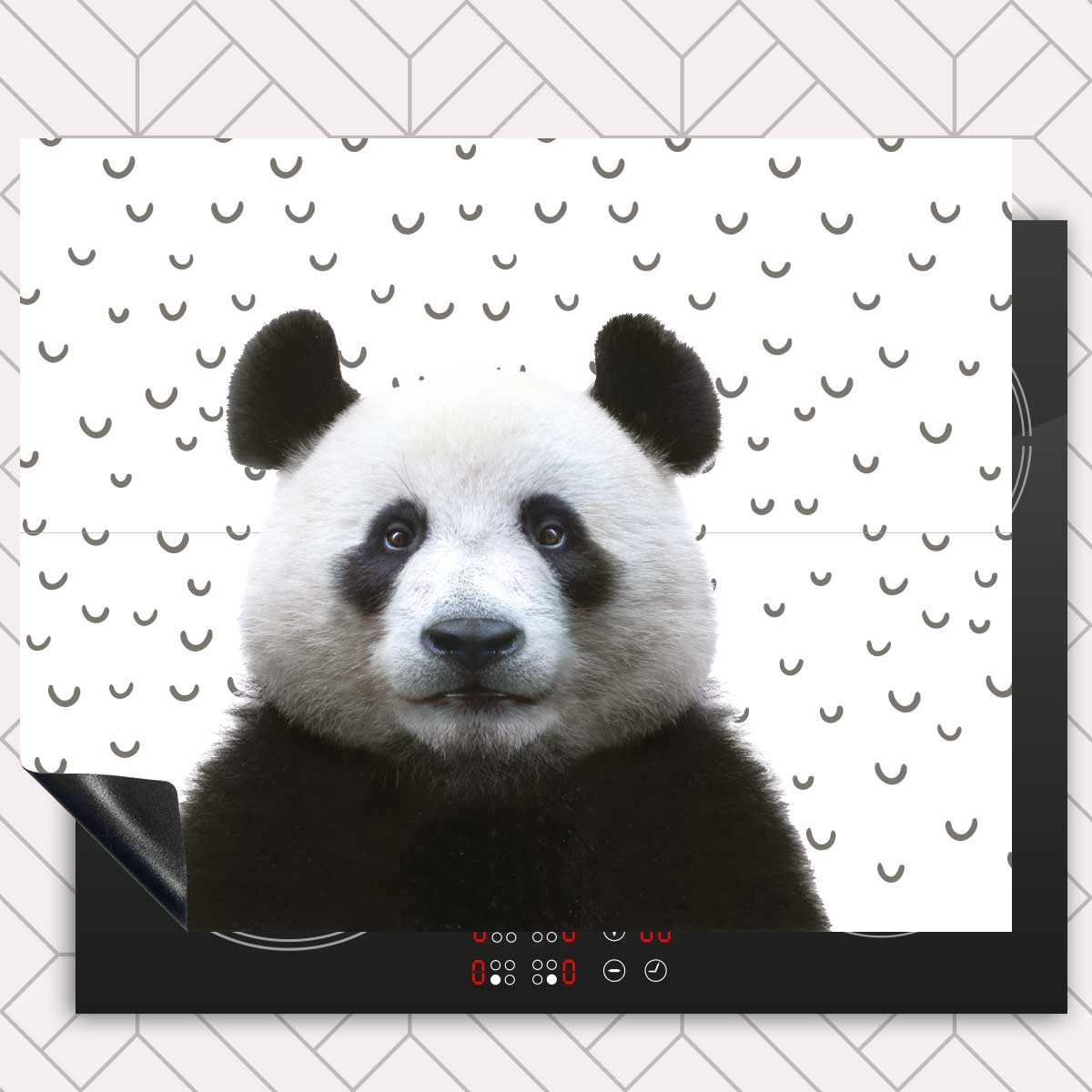 Inductie beschermer - Funny panda fugler