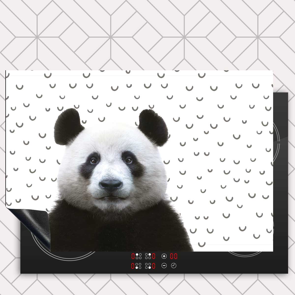 Inductie beschermer - Funny panda fugler