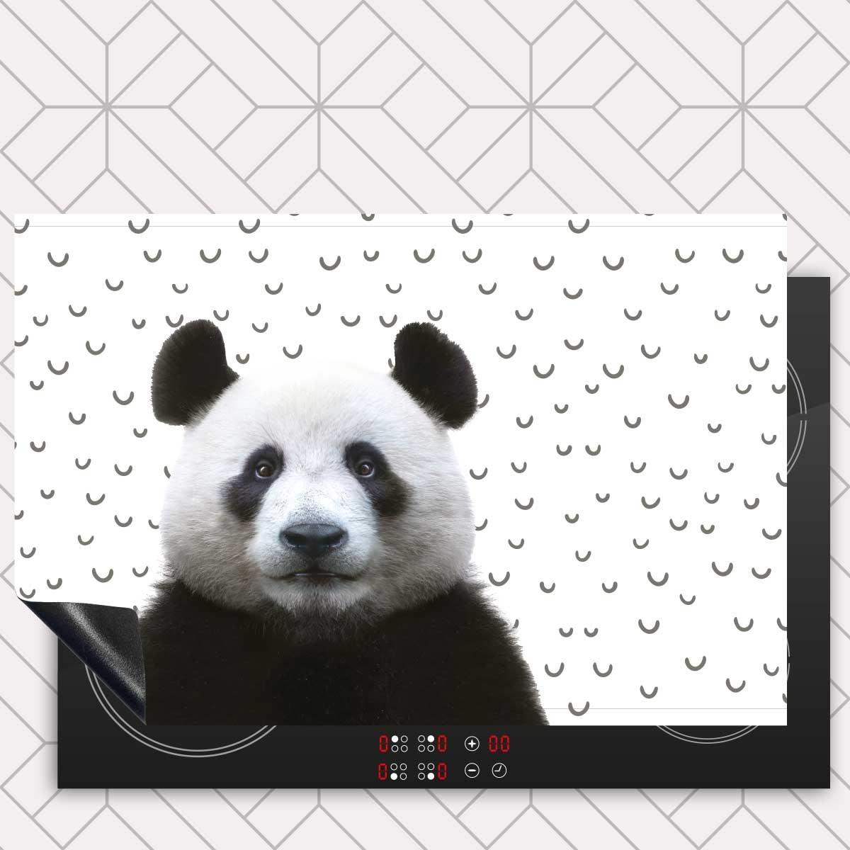 Inductie beschermer - Funny panda fugler