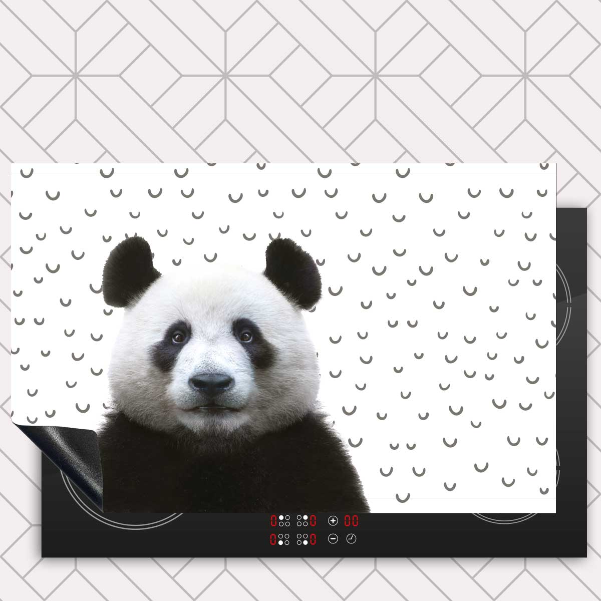 Inductie beschermer - Funny panda fugler