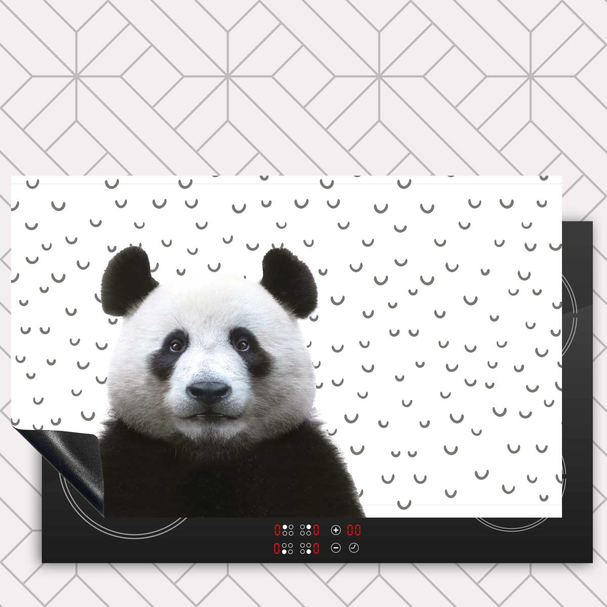 Inductie beschermer - Funny panda fugler