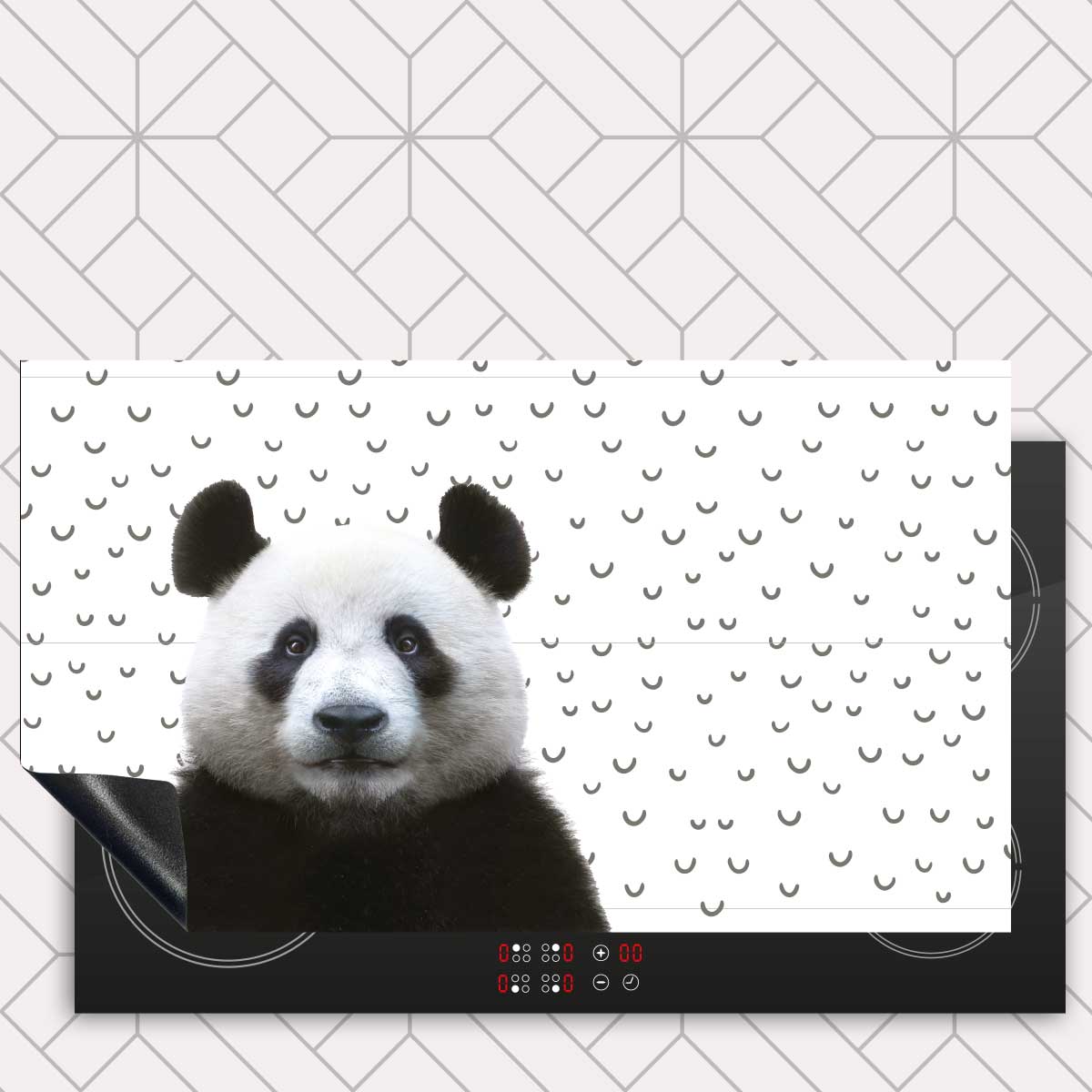 Inductie beschermer - Funny panda fugler